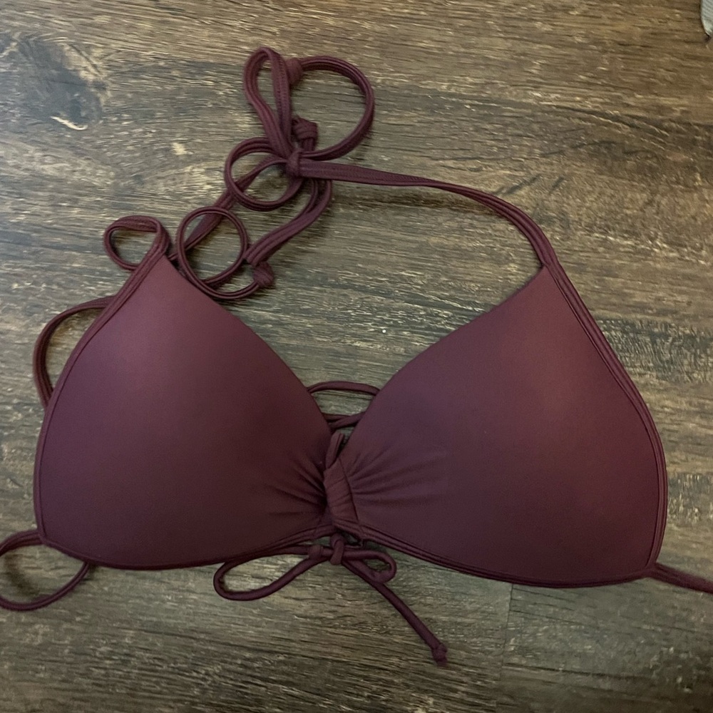 Body Glove Maroon corset tie up bikini Top